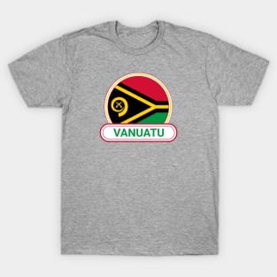 Vanuatu Country Badge - Vanuatu Flag T-Shirt